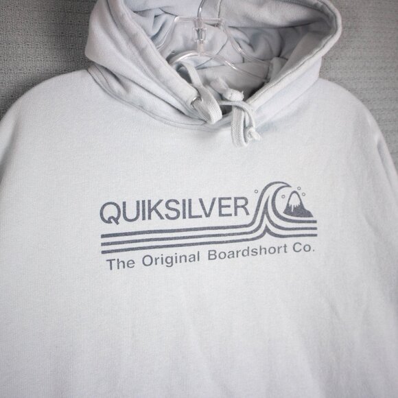 2000s Y2K Pale Blue Quiksilver Graphic Pullover Hoodie - Picture 3 of 10